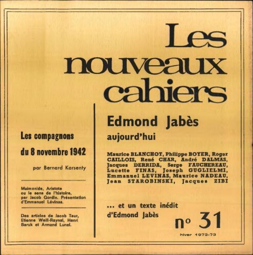 Les Nouveaux Cahiers N°031 (Hiver 1972-73)